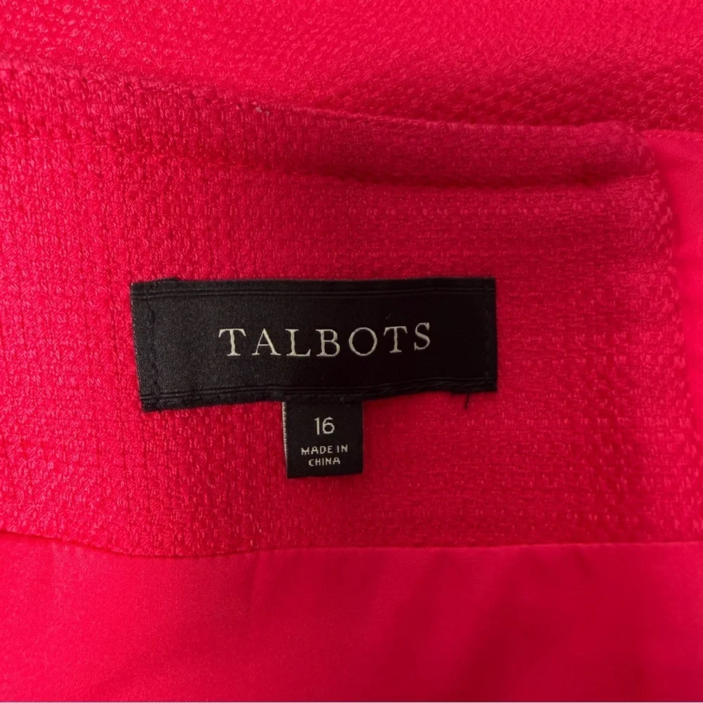 Talbots Cherry Red Mini Skirt Size 16 Textured Pique Zip Back